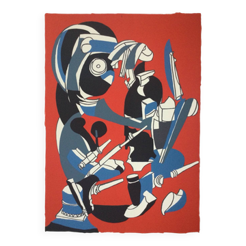 Surrealist composition. Lithograph by Vic GENTILS 1919-1997.