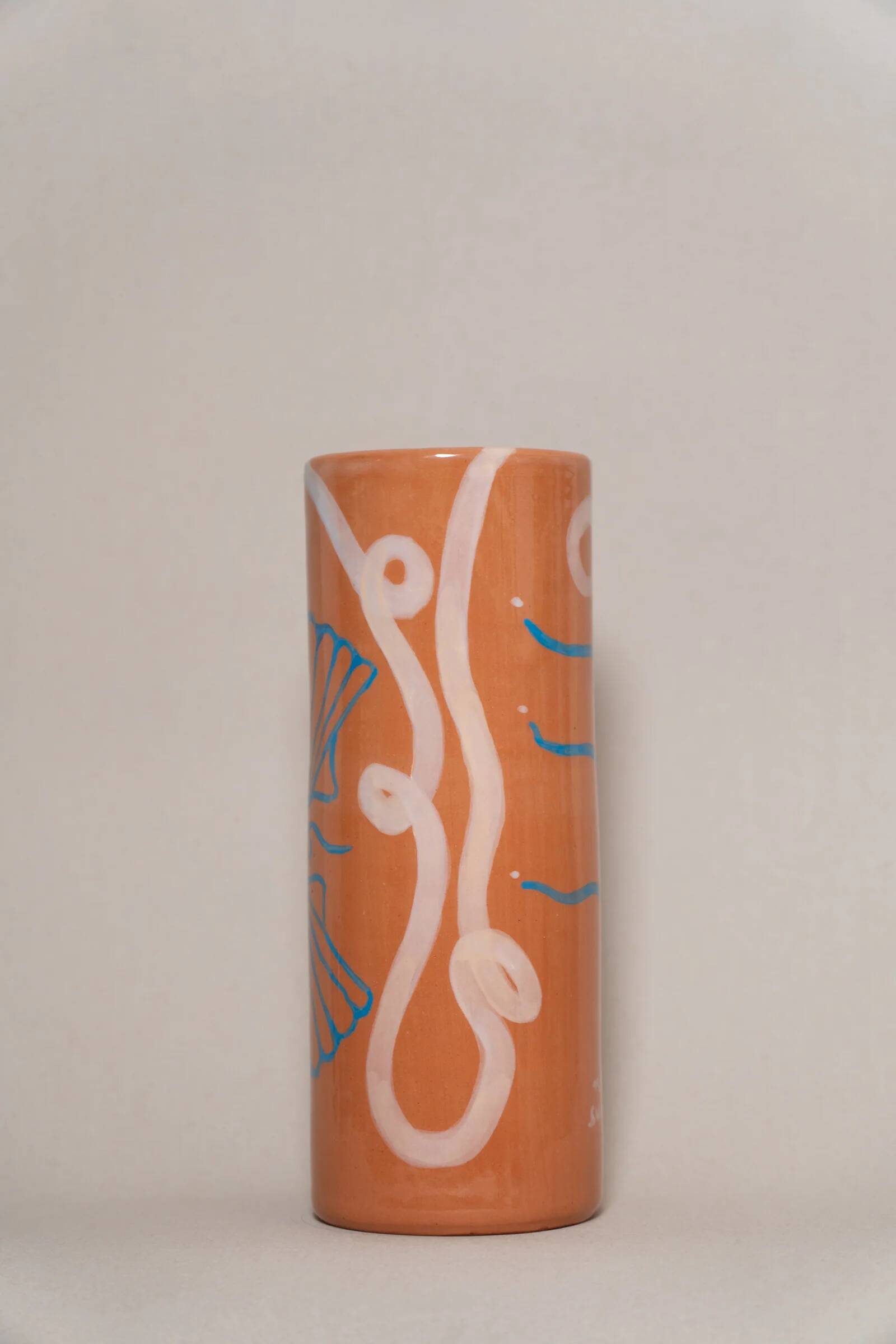 Sea shells - terracotta ceramic vase