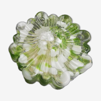 Green Art Deco Murano glass ceiling or wall lamp