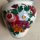 Antique Bulbous Vase in Earthenware Numbered – Hand-Painted Floral Decoration