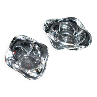 Bayel modernist design crystal salt cellars - vintage salt cellars