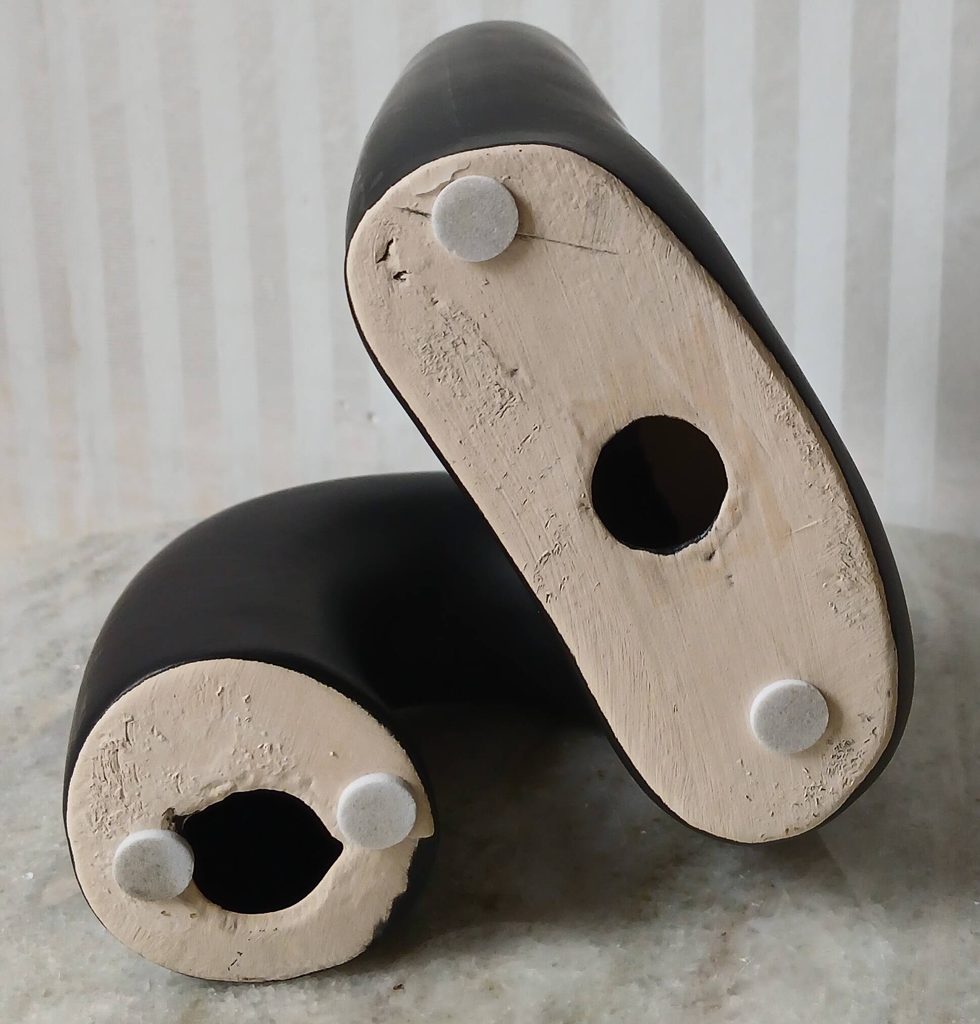 Black ceramic tube candle holder
