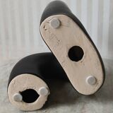 Black ceramic tube candle holder