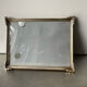 Art deco metal silver frame brass 21.5 cm x 16.5 cm convex glass