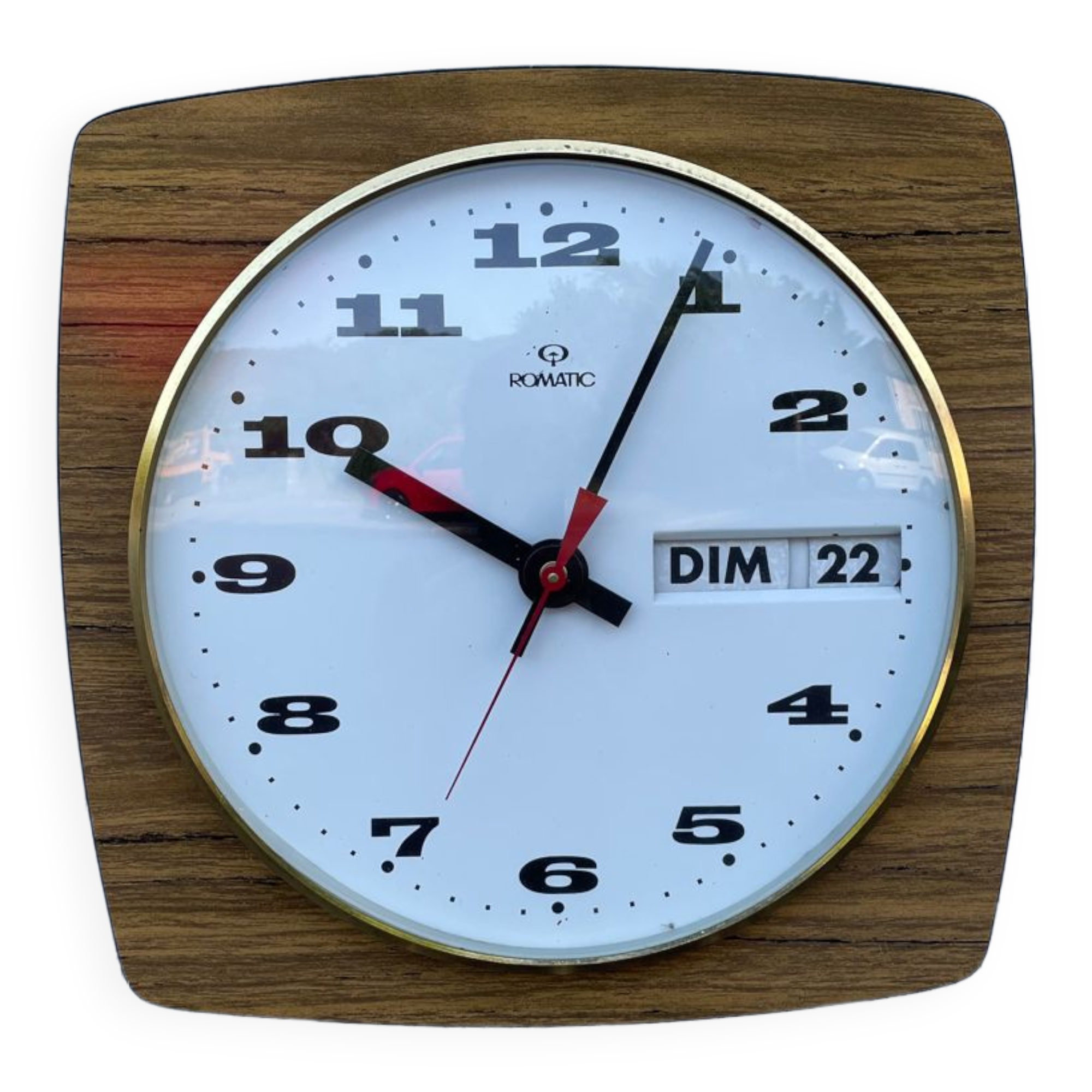 Old vintage clock Romatic, formica