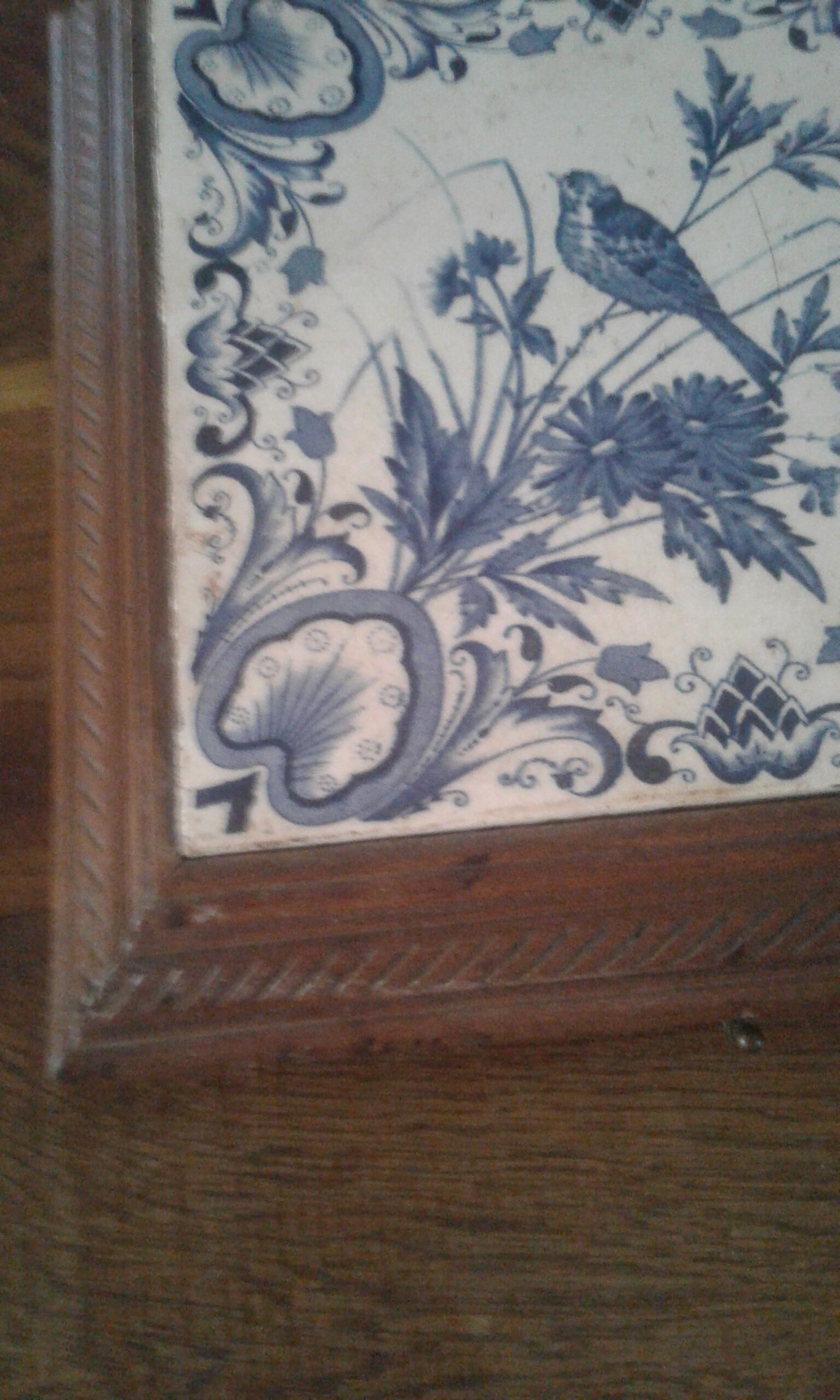 Underside of flat pattern musical bird art deco