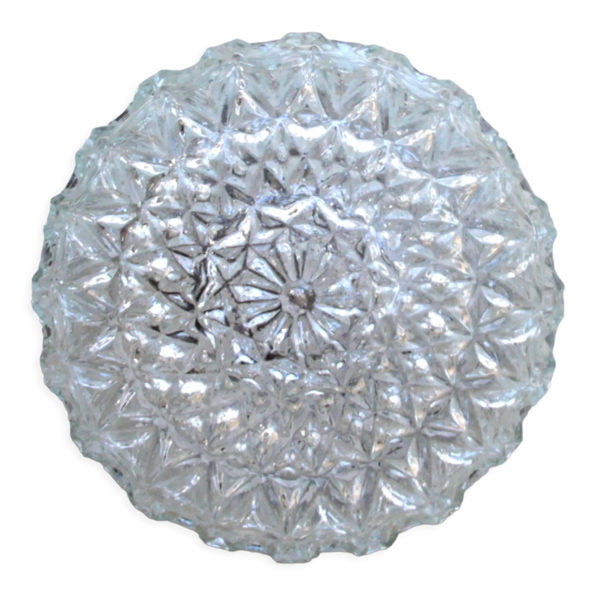 Wall lamp round ceiling lamp in minimalist glass 1970 1980 seventies eighties antique luminaire