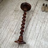 Side table walnut base turned wood