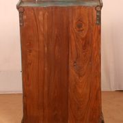 old Art Deco wall display case in original blue teak Burmese patina