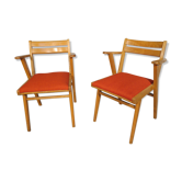 Paire de fauteuils bridge année 50