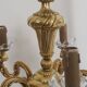 Solid bronze chandelier with crystal pendants and candle holders - Lucien GAU