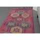Vintage Turkish Hand-Knotted Wool Cotton Pink Runner Rug 94x329