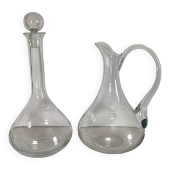 Crystal pitcher and carafe