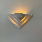 Applique vintage, plâtre blanc mat, France, 1970