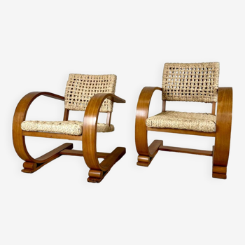 Pair of Audoux & Minet VIBO edition armchairs