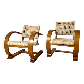 Pair of Audoux & Minet VIBO edition armchairs