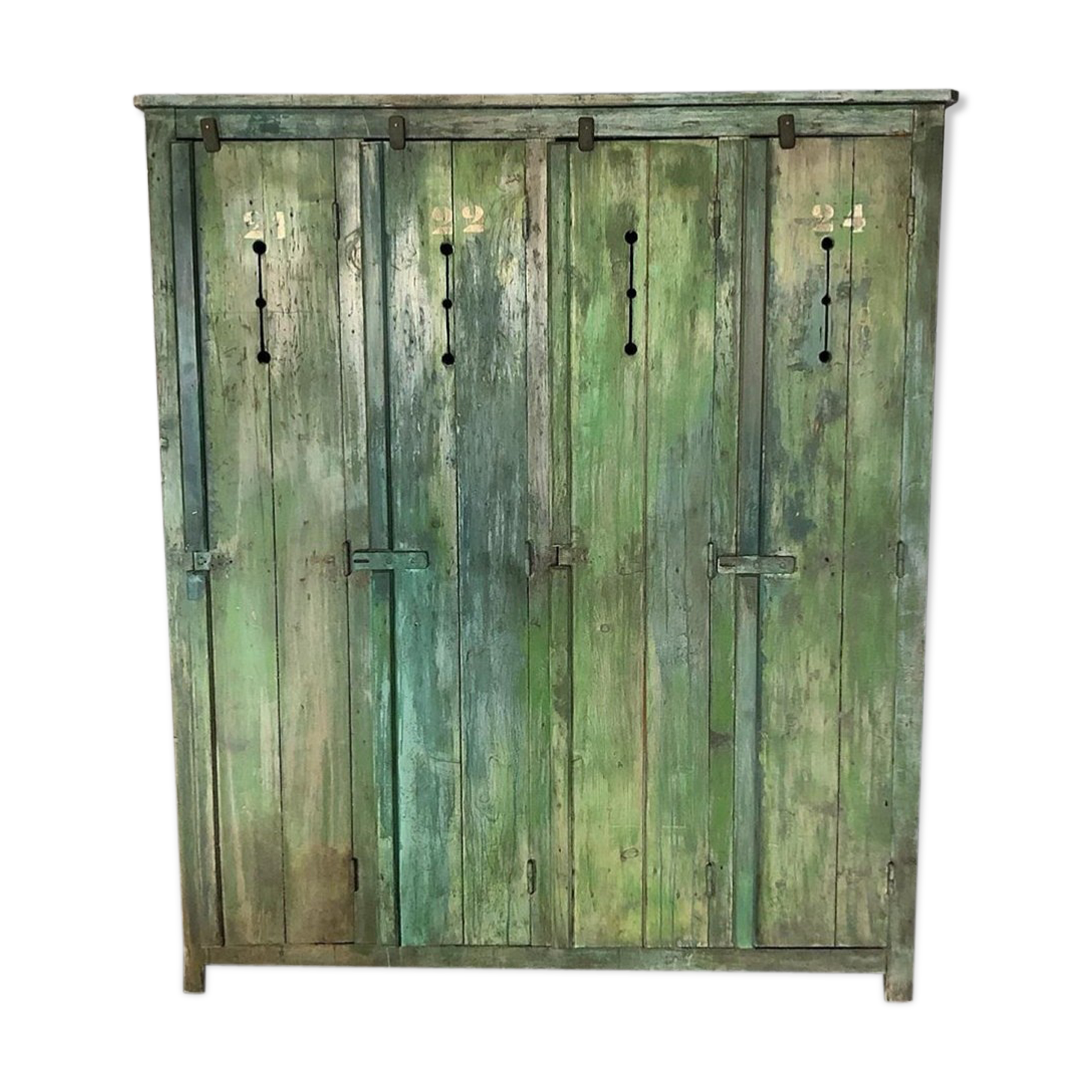 Vestiaire en bois vert