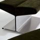Pair of ottomans by Paul Geoffroy, brushed steel and alcantara, 1975