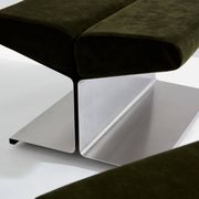 Pair of ottomans by Paul Geoffroy, brushed steel and alcantara, 1975