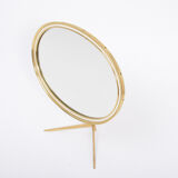 Mid-Century Modern Oval Brass Table Mirror by Vereinigte Werkstätten