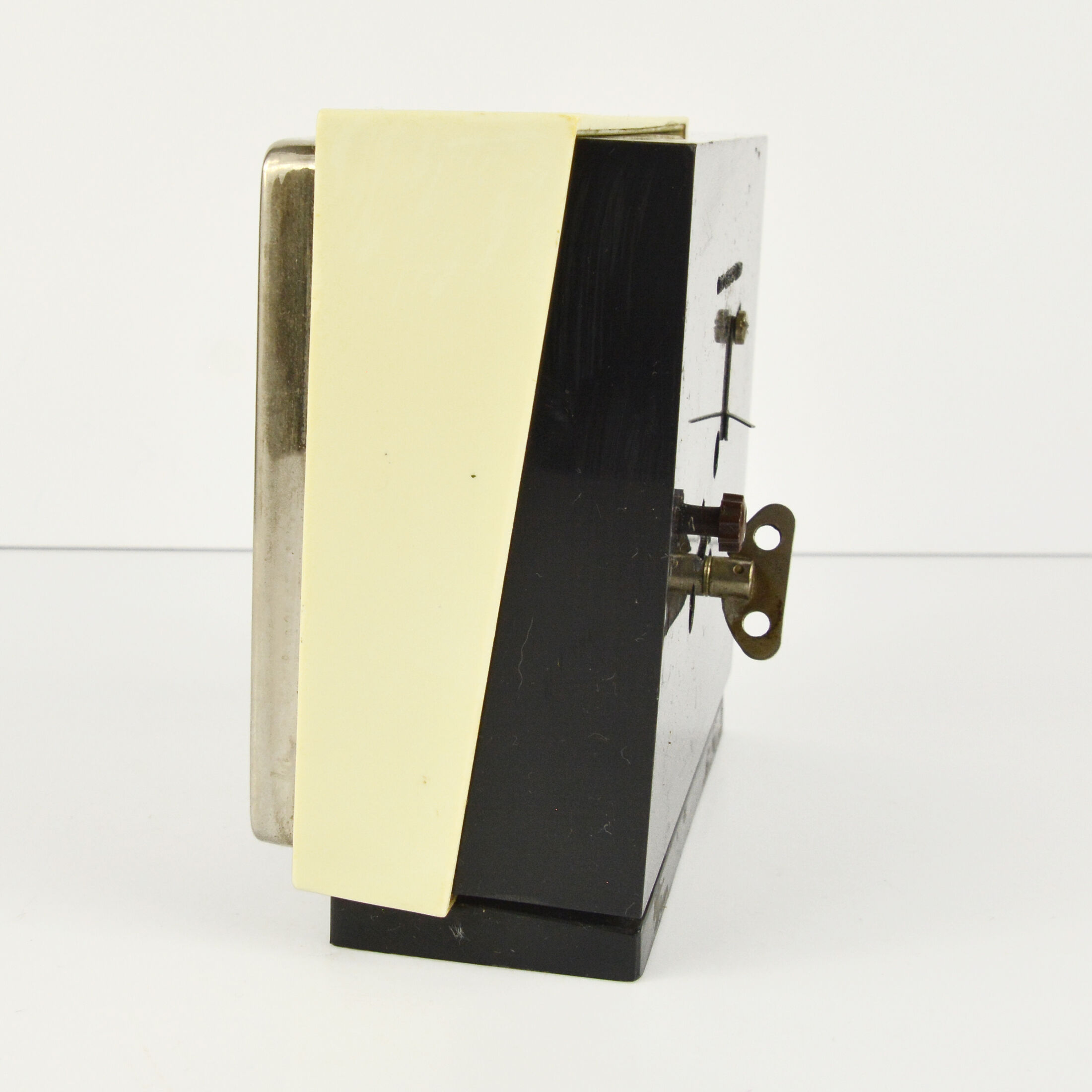 1960s modernist fireplace clock, Majak, USSR
