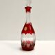 Bohemian Transparent and Red Crystal Decanter Bottle by Dresden Crystal, Germany