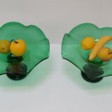 Pair of Art Glass Bowls,by Glasswork Novy Bor,1930's