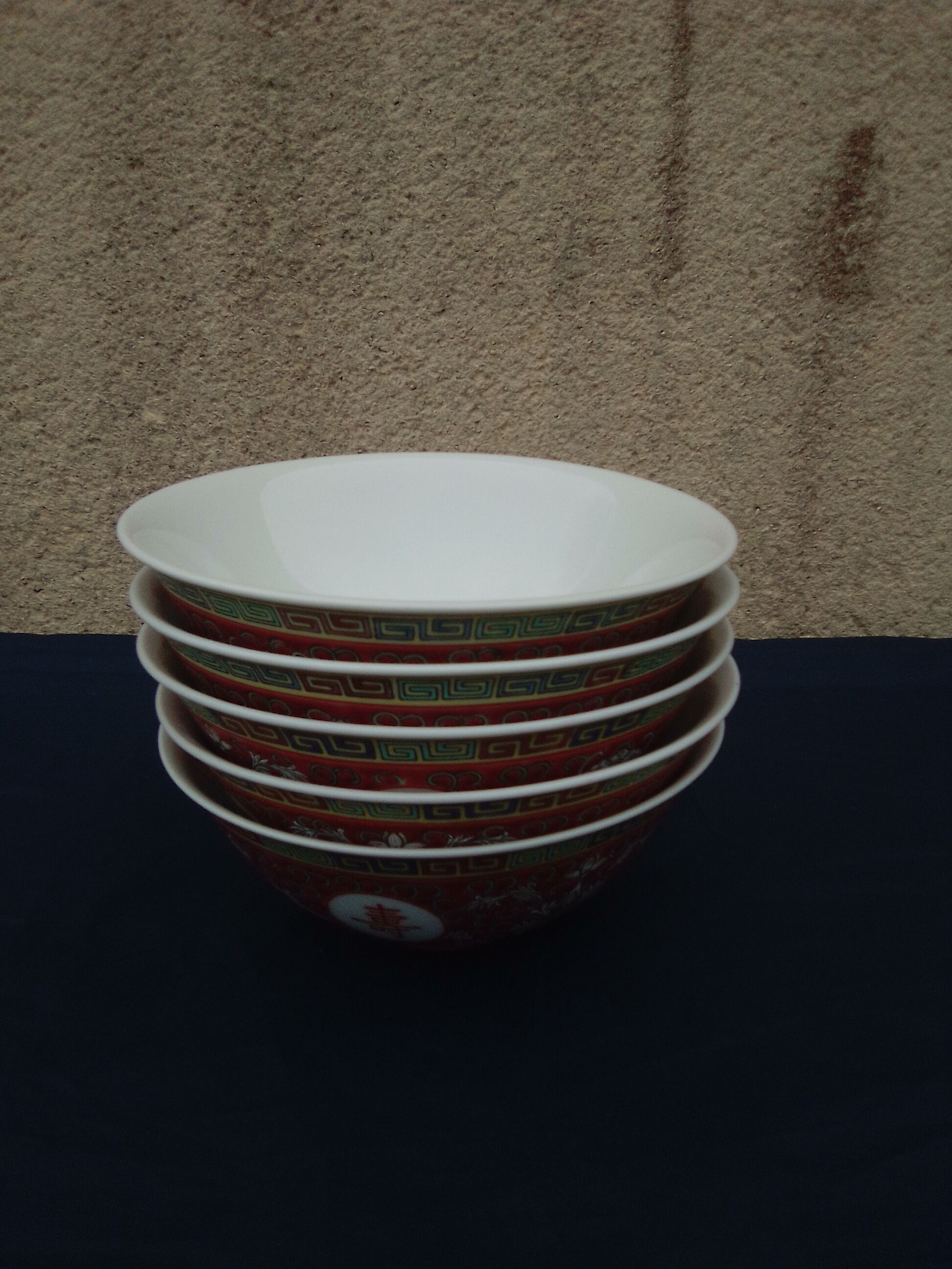 5 soup bowls in chinese earthenware diam 16.5 cm