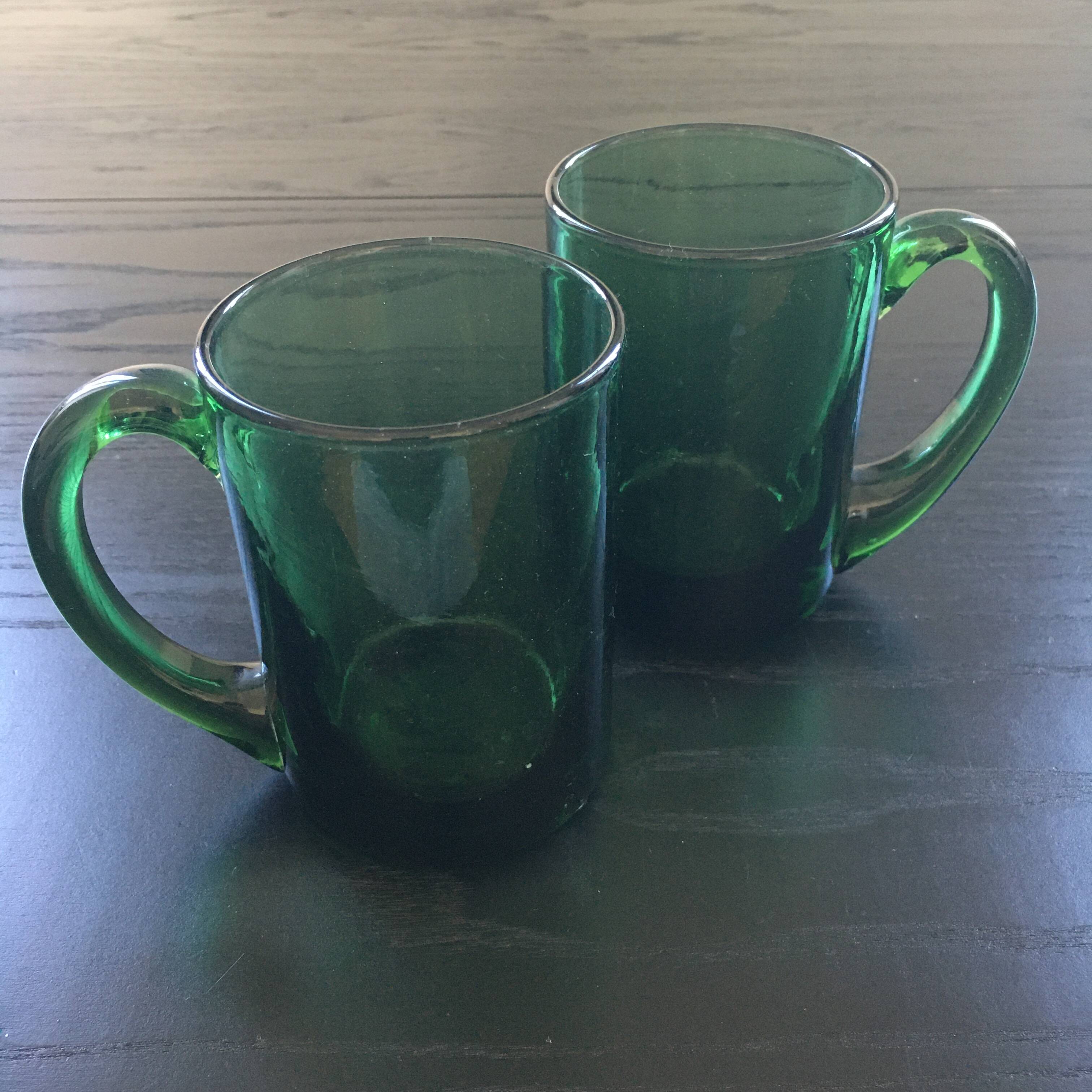 Pair of thick green mugs