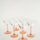 Set of 6 stemmed cocktail glasses, Rose, Made in France, 1970