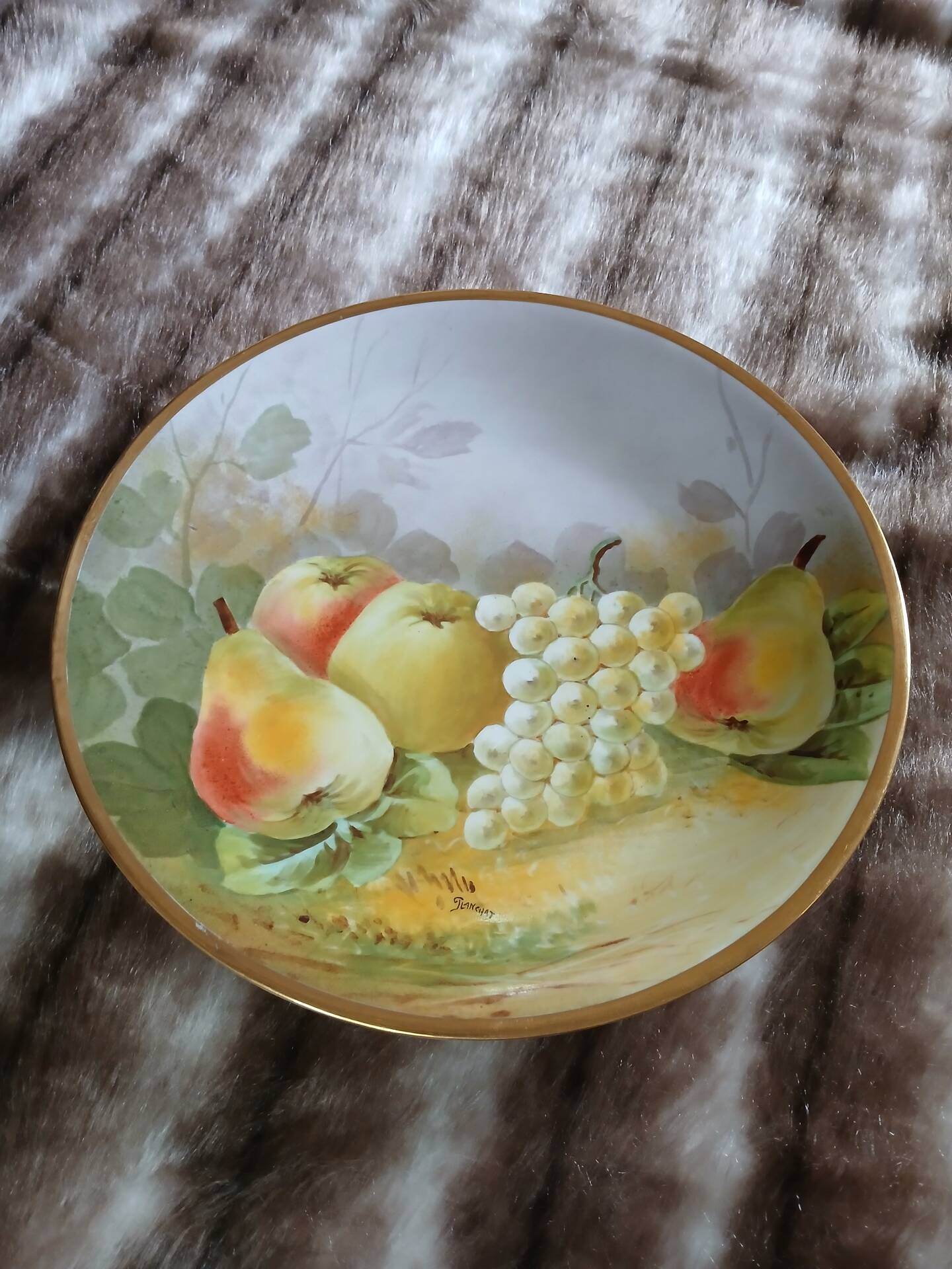 Large decorative antique porcelain plate