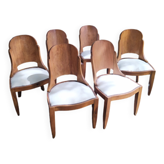 set of 6 Art Deco chairs from the 1940s