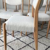 Vintage chairs 60s fully restored with a curly fabric