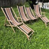 Set of 4 vintage deck chairs