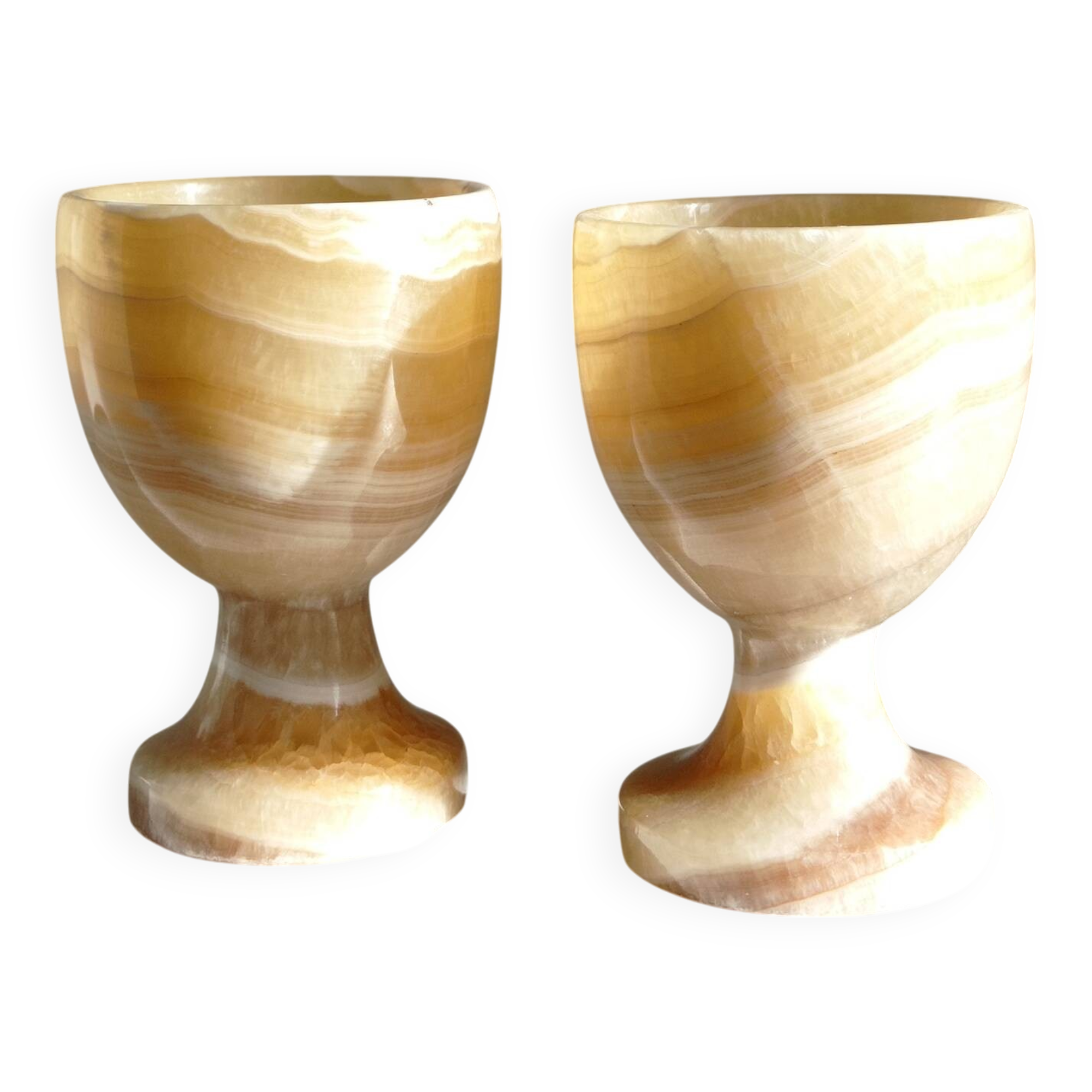 Set of 2 onyx egg cups