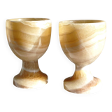 Set of 2 onyx egg cups
