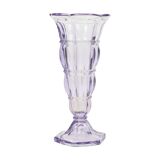 Purple Art Deco Vase Pressed Glass 1930s