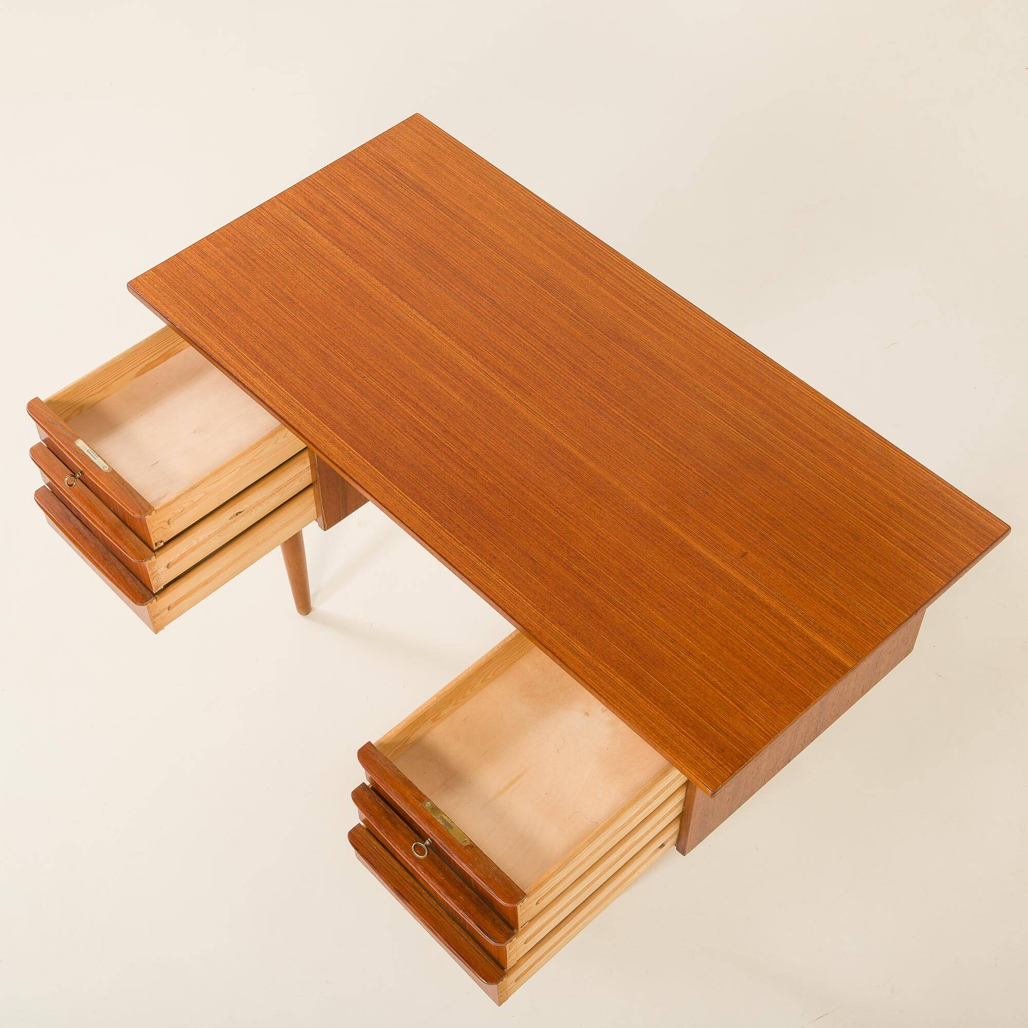 Small Danish mid century teak desk, 1960s
