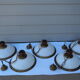 Suspension in white opaline, its edge in aged brass