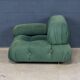 Retro "Camaleonda" armchair in green fabric, 20th-century style.