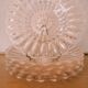 5 pink glass dessert plates