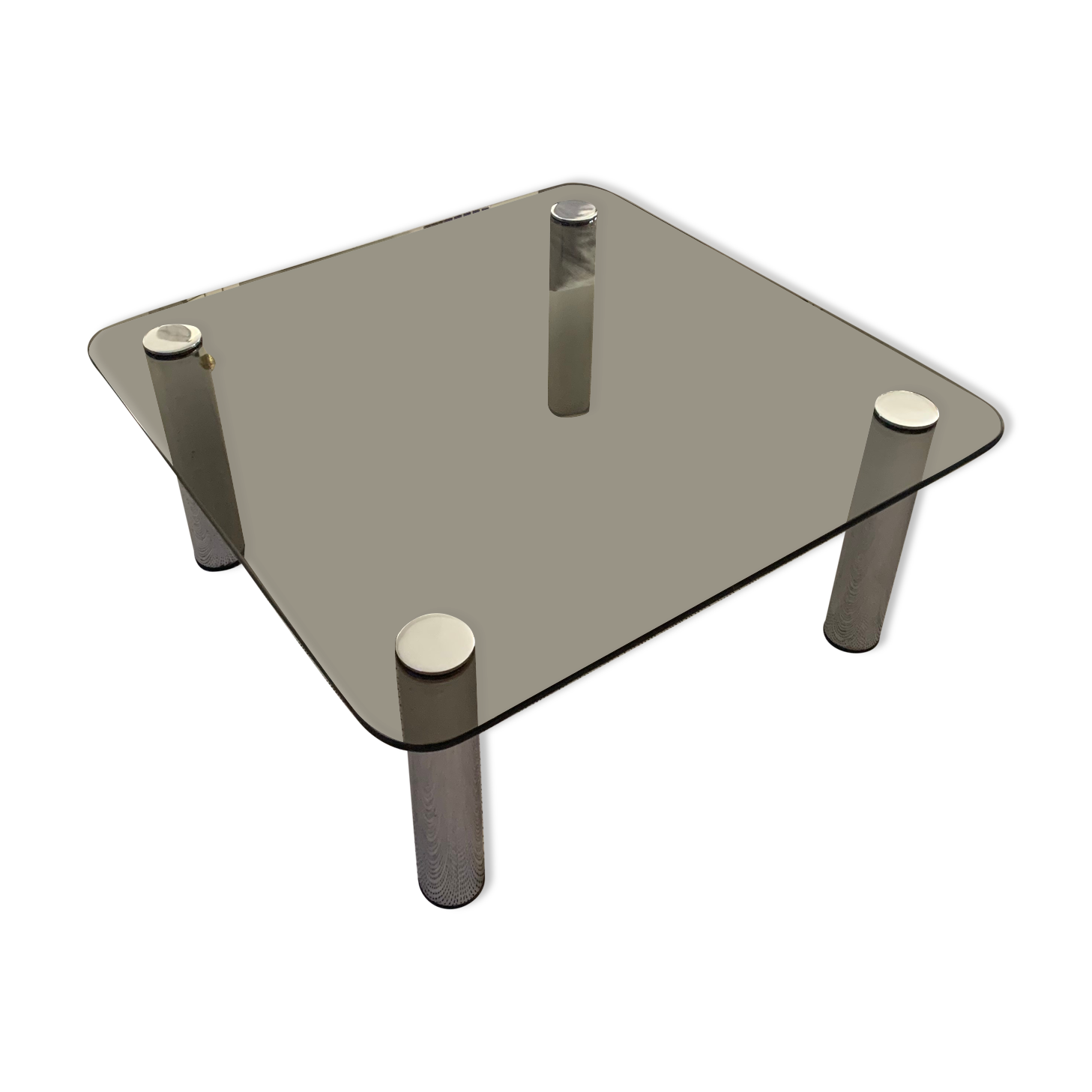 Square smoked glass coffee table