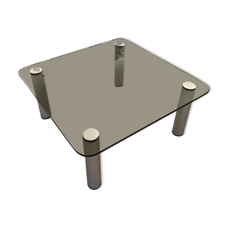 Square smoked glass coffee table