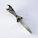Fish letter opener, abalone shell & alpaca, Mexico, 1980s
