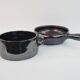 Ebony enameled ceramic fondue pot signed André Martin Vallauris 1950s