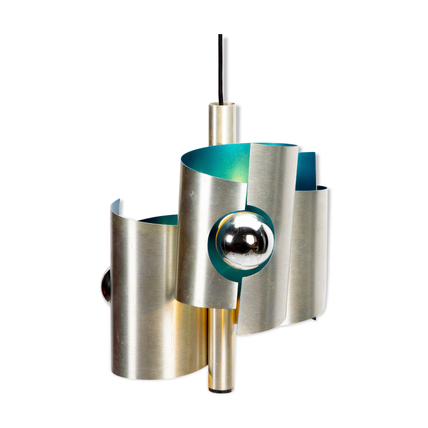 Suspension turquoise Space Age Spirelli