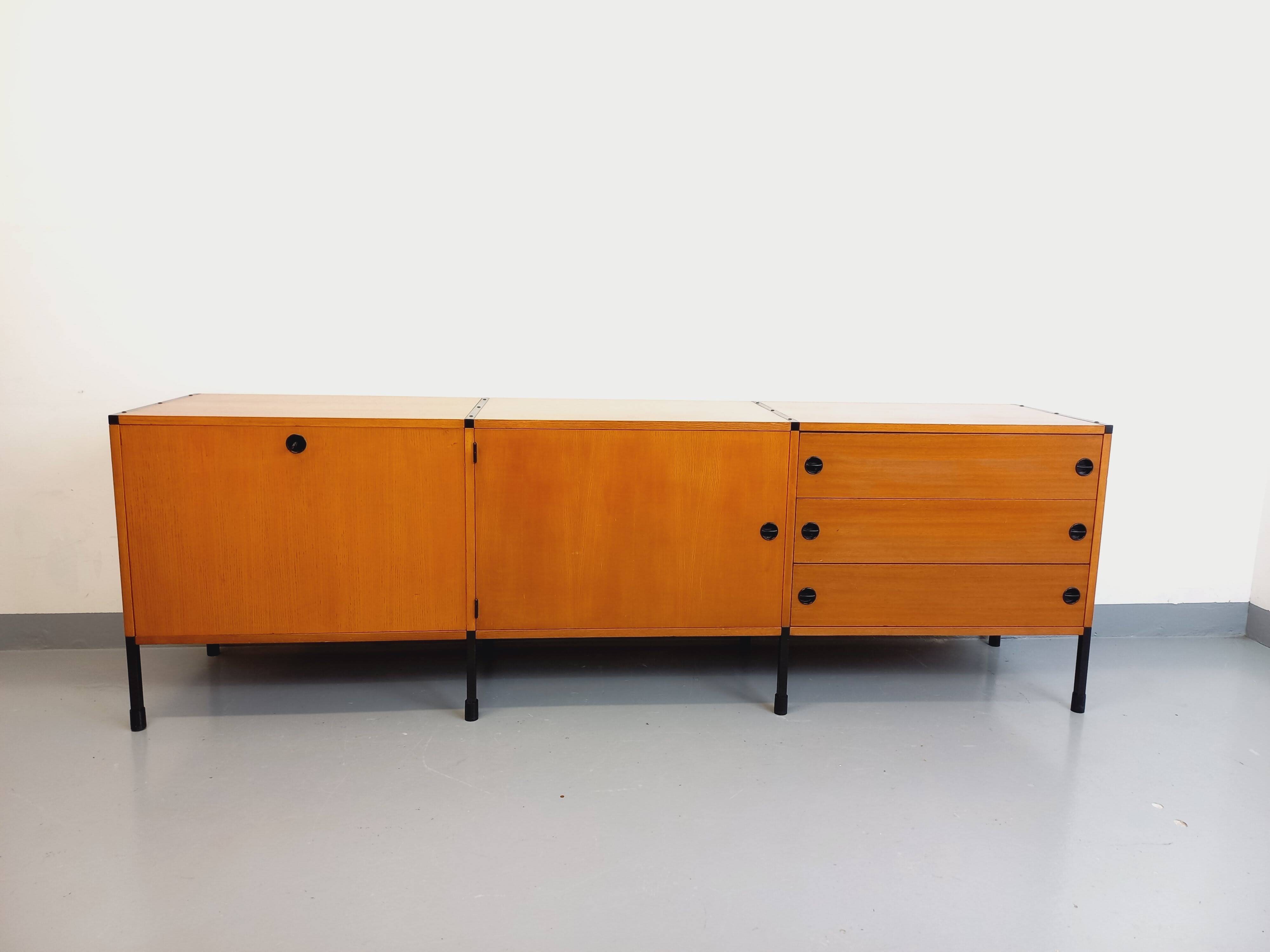 Large vintage modernist low sideboard ARP Minvielle by Guariche Mortier