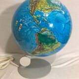 Lampe globe terre scan globe type 2000z made in danemark 1976 + support gris