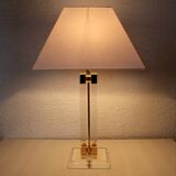 Plexiglas and brass lamp faschian design 1970