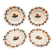 4 deep plates Badonviller Art Deco design in black and orange – 1930s
